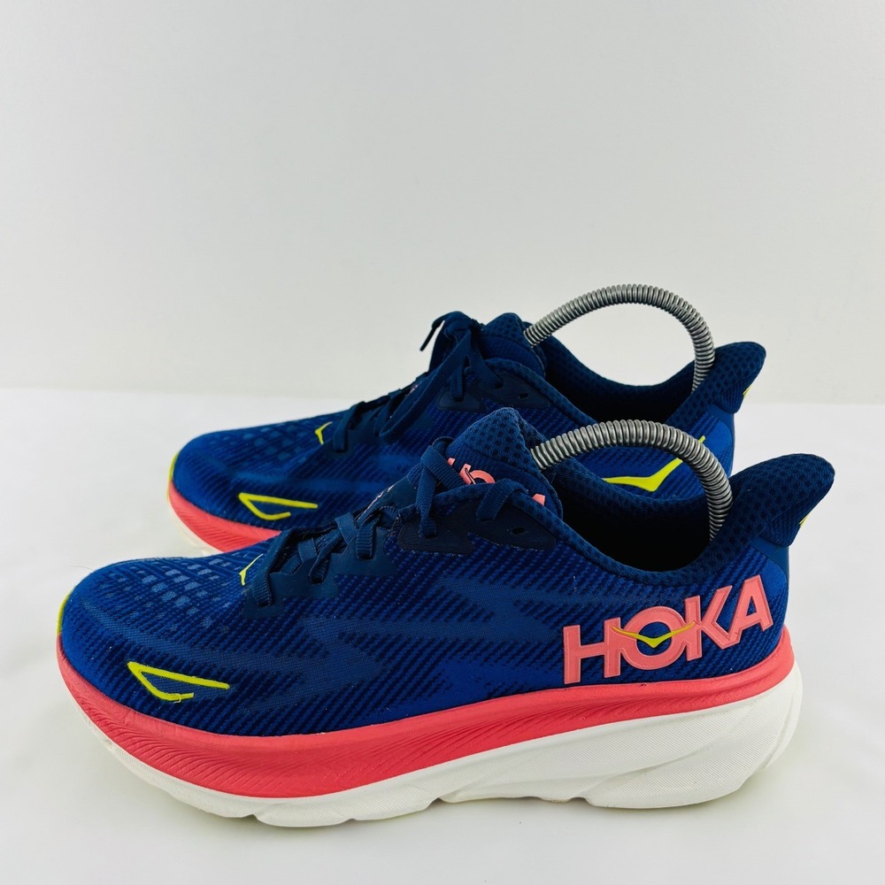 Hoka One One Clifton 9 Women's Size 10B Running Shoes Blue Coral Sneakers